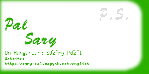 pal sary business card